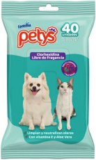 Paños Humedos Petys sin Fragancia - 40 Unidades